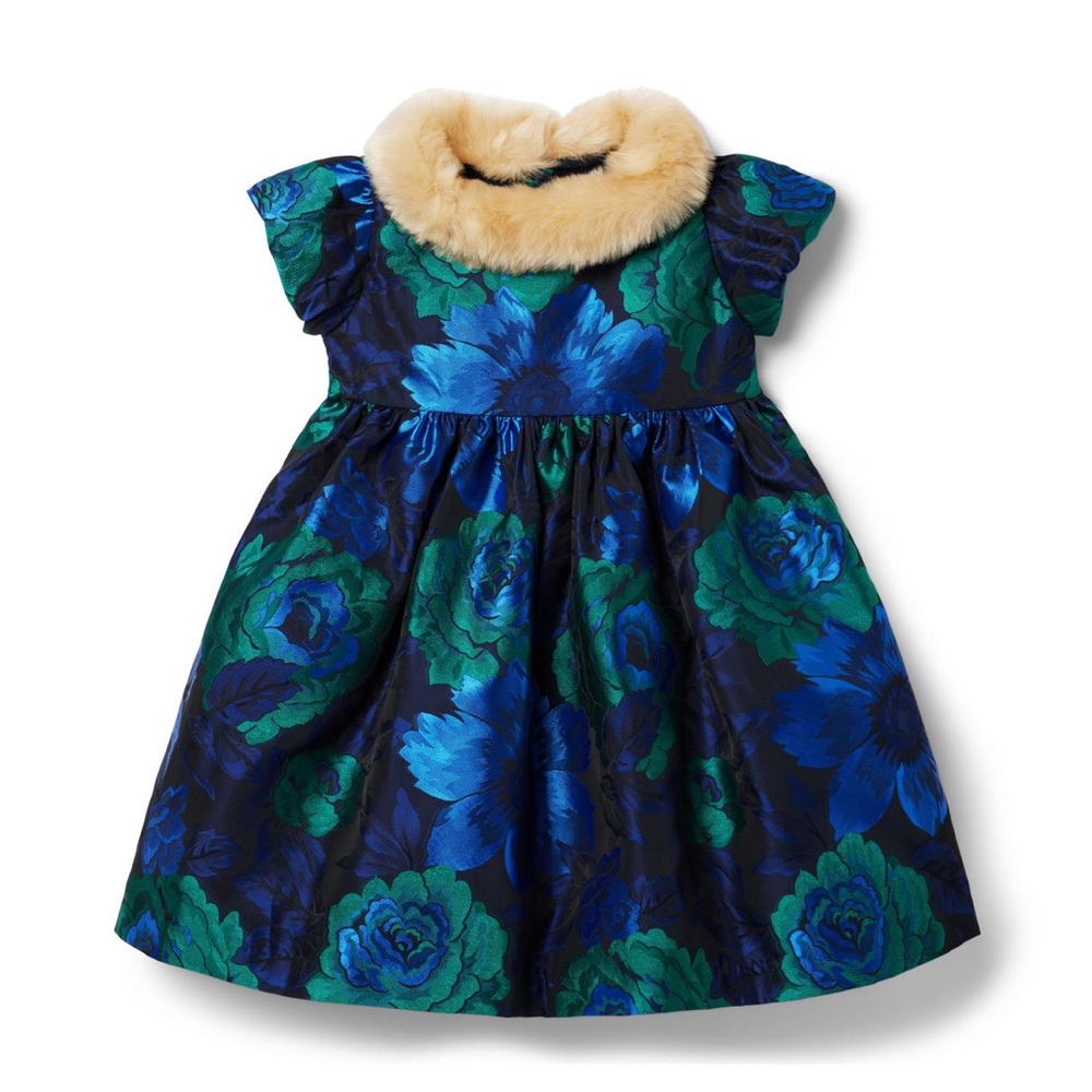 Janie and Jack Blue and Green Floral Dress